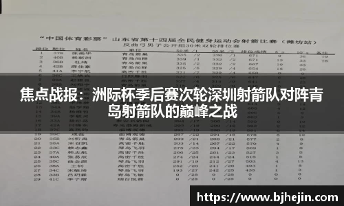 焦点战报：洲际杯季后赛次轮深圳射箭队对阵青岛射箭队的巅峰之战